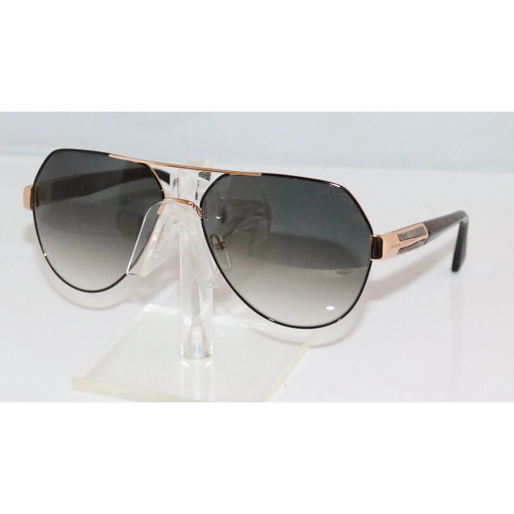 New Goliath Xi Black Rose Gold Aviator Sunglasses 62-15-145
